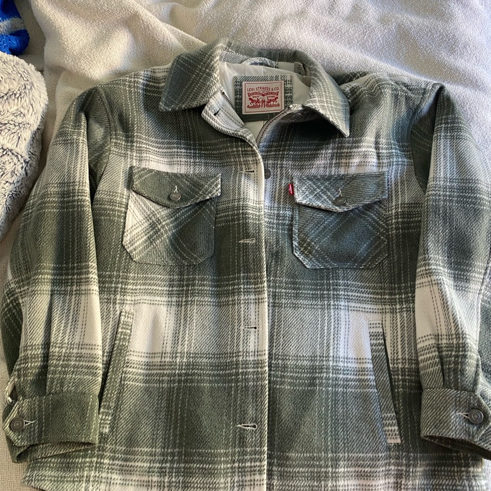 Levi's Olive Plaid Utility Jacket